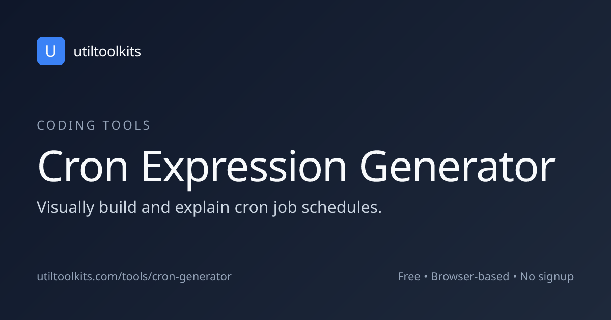 Cron Expression Generator ⏳ | Visual Cron Job Editor | UtilToolkits