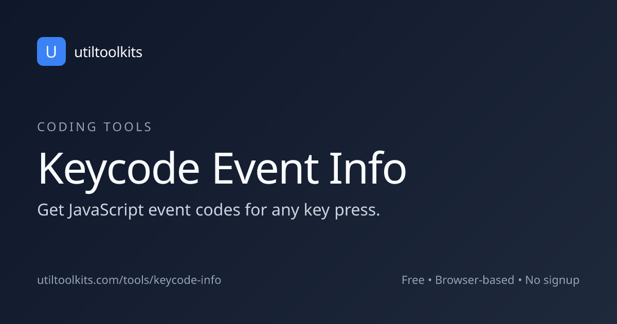 Keycode Info ⌨️ | JavaScript Key Events & Codes | UtilToolkits